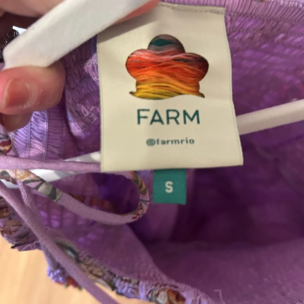 Farm Rio Mini Ruffle Dress in Purple - Picture 3 of 3